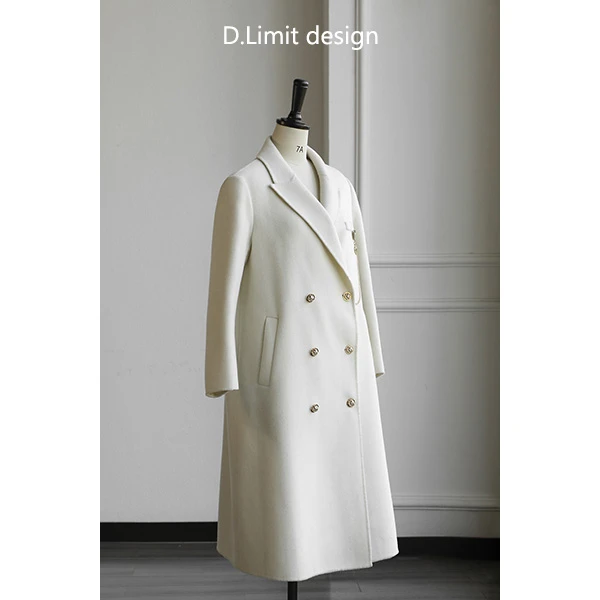 【D.Limit design】设计款胸针气质长款纯色毛呢外套(15)DL