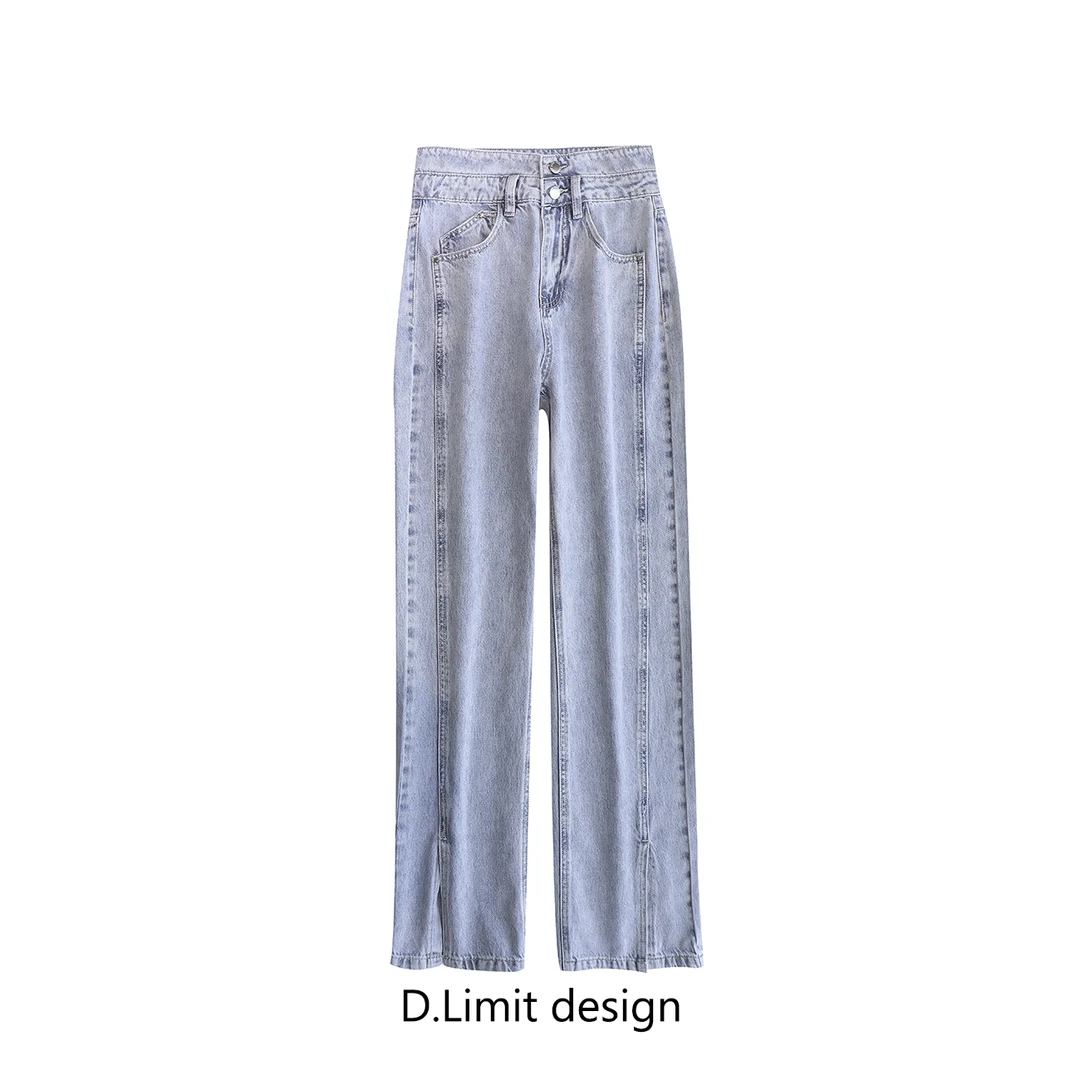 【D.Limit design】两粒扣直筒开牛仔裤QS