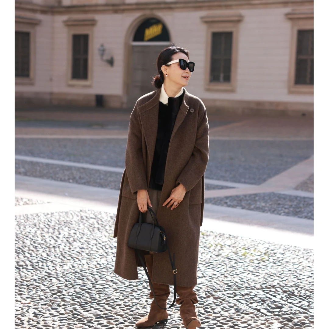 【维姐精选】 ZL 韩系女主 骆驼绒进口美丽诺羊毛时尚百搭大衣