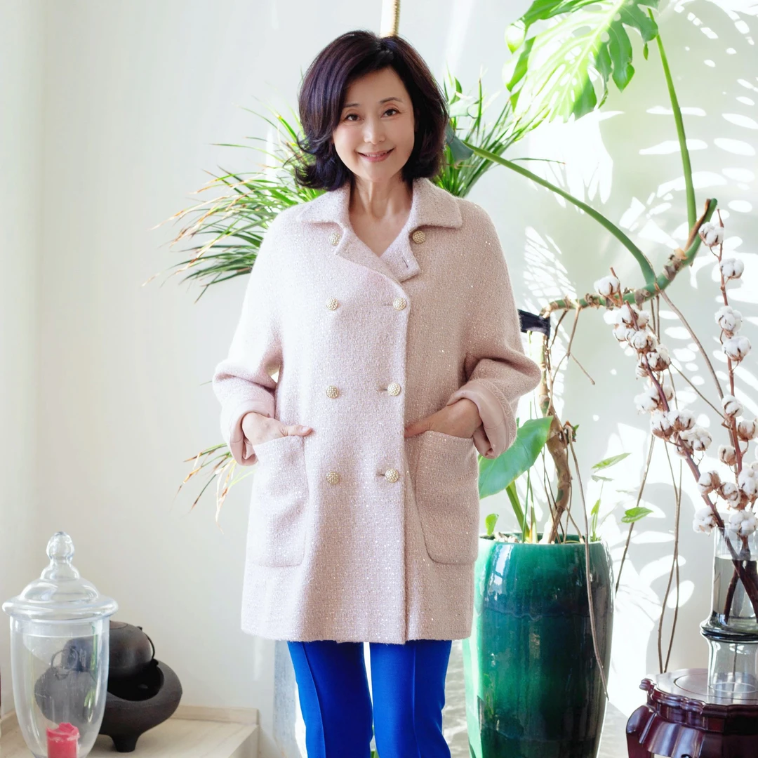 【维姐精选】NA金粉世家 羊毛混纺双排扣亮片宽松小香风外套