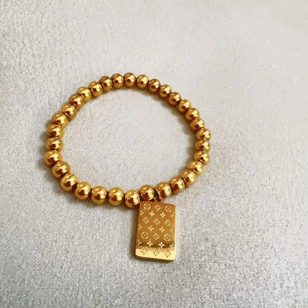 钛钢手链 钛钢手链手串阮大大的玉玉推荐时尚金色金手链百搭手链