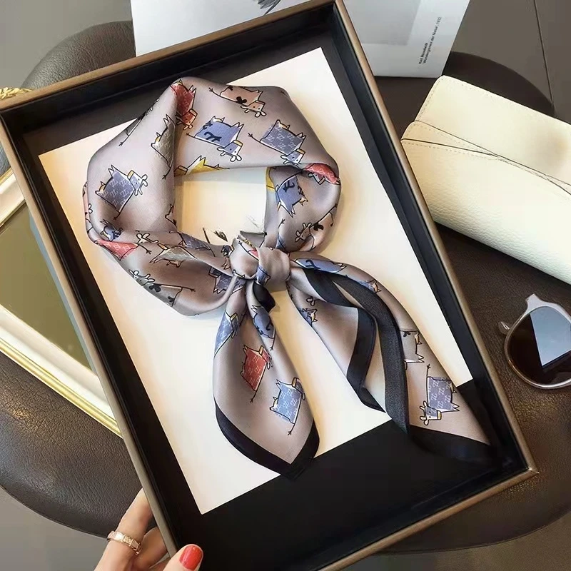 桑蚕丝单面 勇敢牛牛68小方巾 新款时尚气质丝巾真丝爆款高端C023