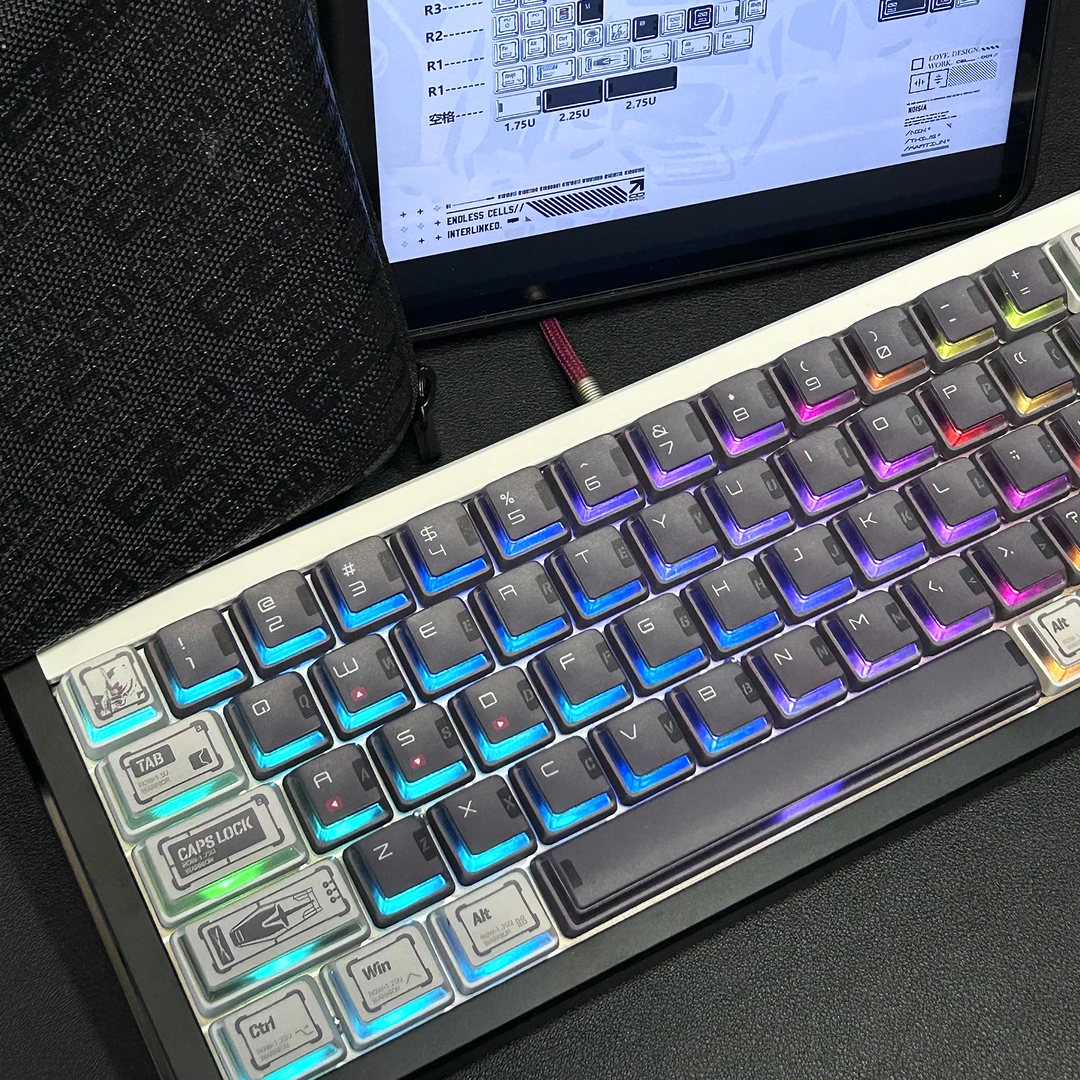 胶佬键帽侧面透光键帽机械键盘帽磁轴键帽电竞键帽磁轴创意键帽