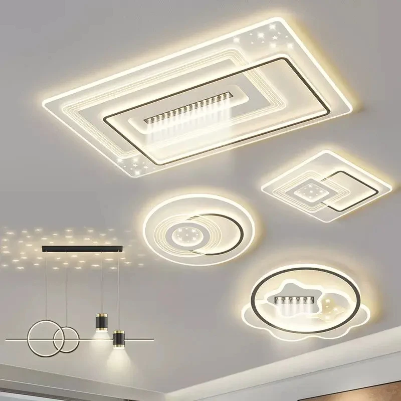 客厅吸顶灯2024年新款高档超亮现代简约带射灯全屋灯具套餐中山灯