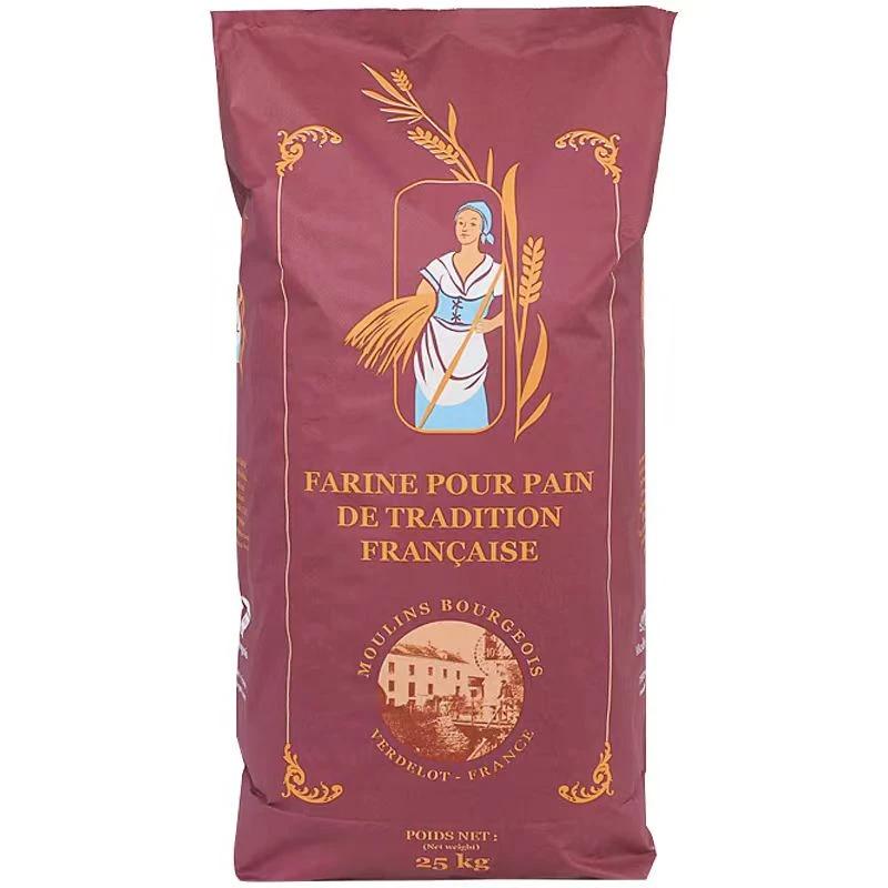 王后法国伯爵T65传统法式面粉25kg 石磨小麦细法棍商用50斤装官方