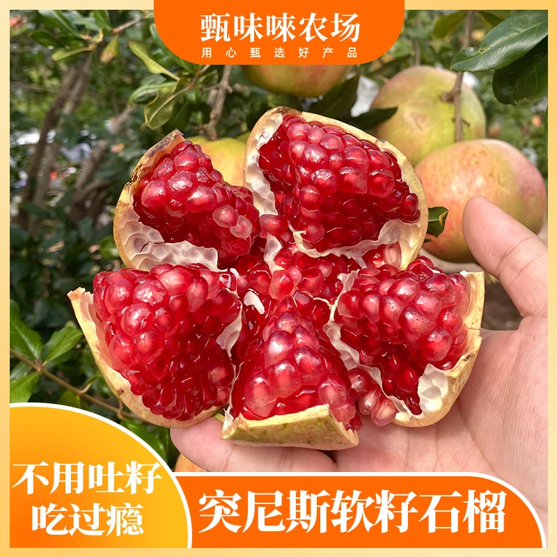 【甄味唻农场】四川突尼斯软籽石榴4.5斤小果7-9/中果6-7/大果3-5个