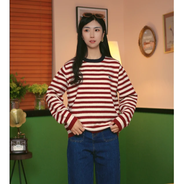 悦悦Yy【圣诞日】港风复古毛衣套头秋季新款