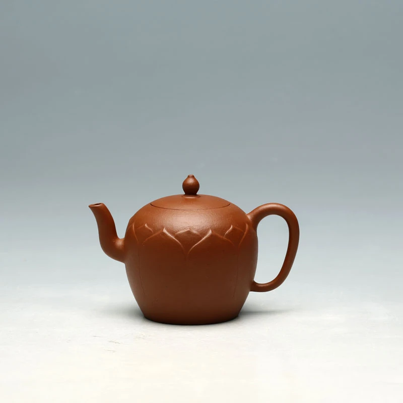 明理茶艺高凌云 全手工 130CC朱泥婉莲 宜兴紫砂壶茶壶