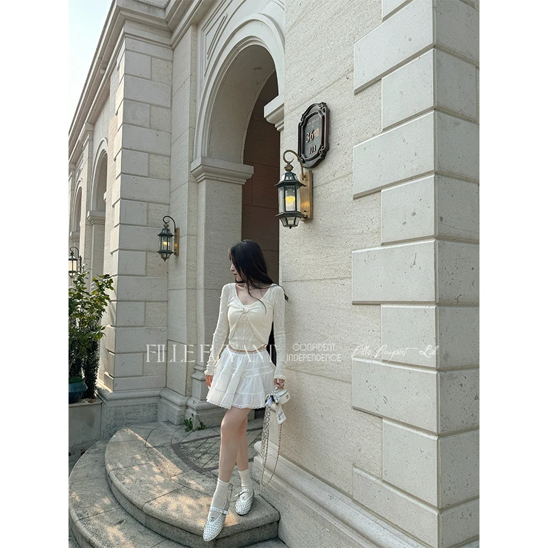 AILIER“巴洛克情书”夏季新款 法式精致高级显瘦两件套防晒针织衫