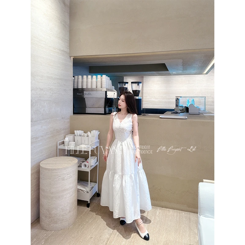 AILIER“日出维纳斯”夏季新款 法式设计感显瘦重工优雅气质连衣裙