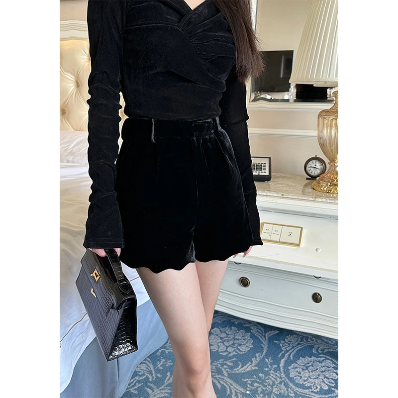 AILIER"腿精秘籍"初秋新款首发法式优雅显瘦高腰时尚修身短裤