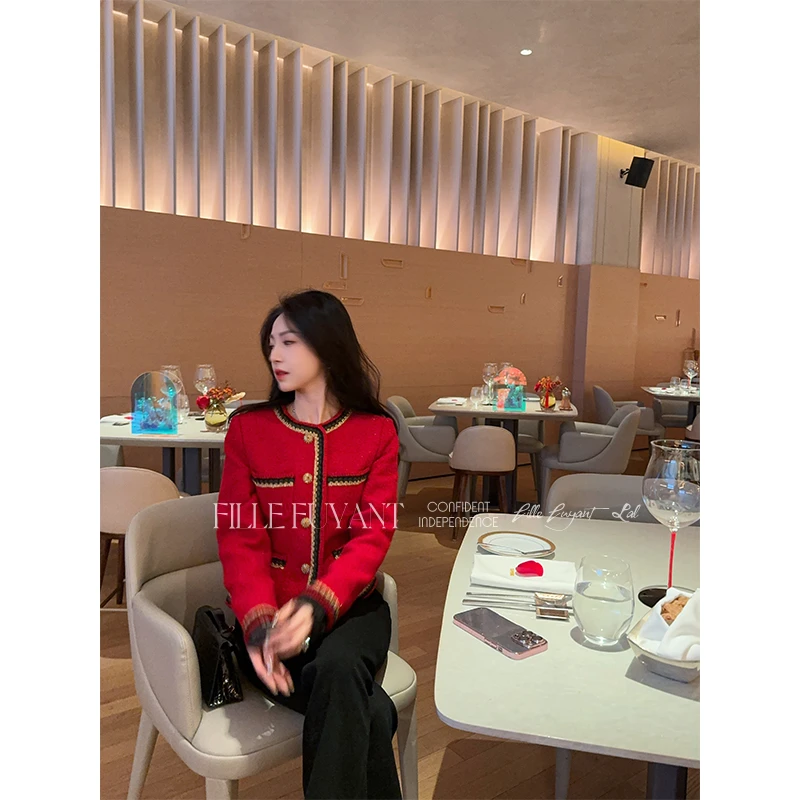 AILIER“温莎假日”新年新款 高级感法式优雅复古气质小香短外套