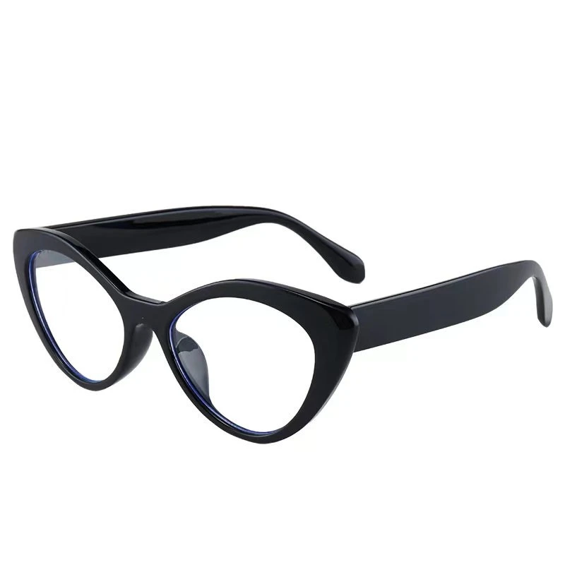 欧美小黑框猫眼女素颜平光镜网红同款可配度数防蓝光近视眼镜框架