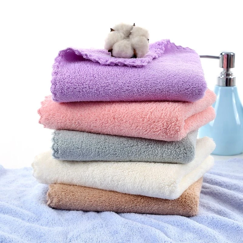 （开业庆典）珊瑚绒毛巾1条装超吸水颜色随机发SS