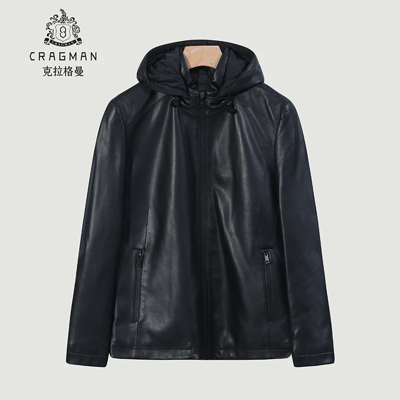 【CRAGMAN克拉格曼】男装真皮皮衣D94P103035T