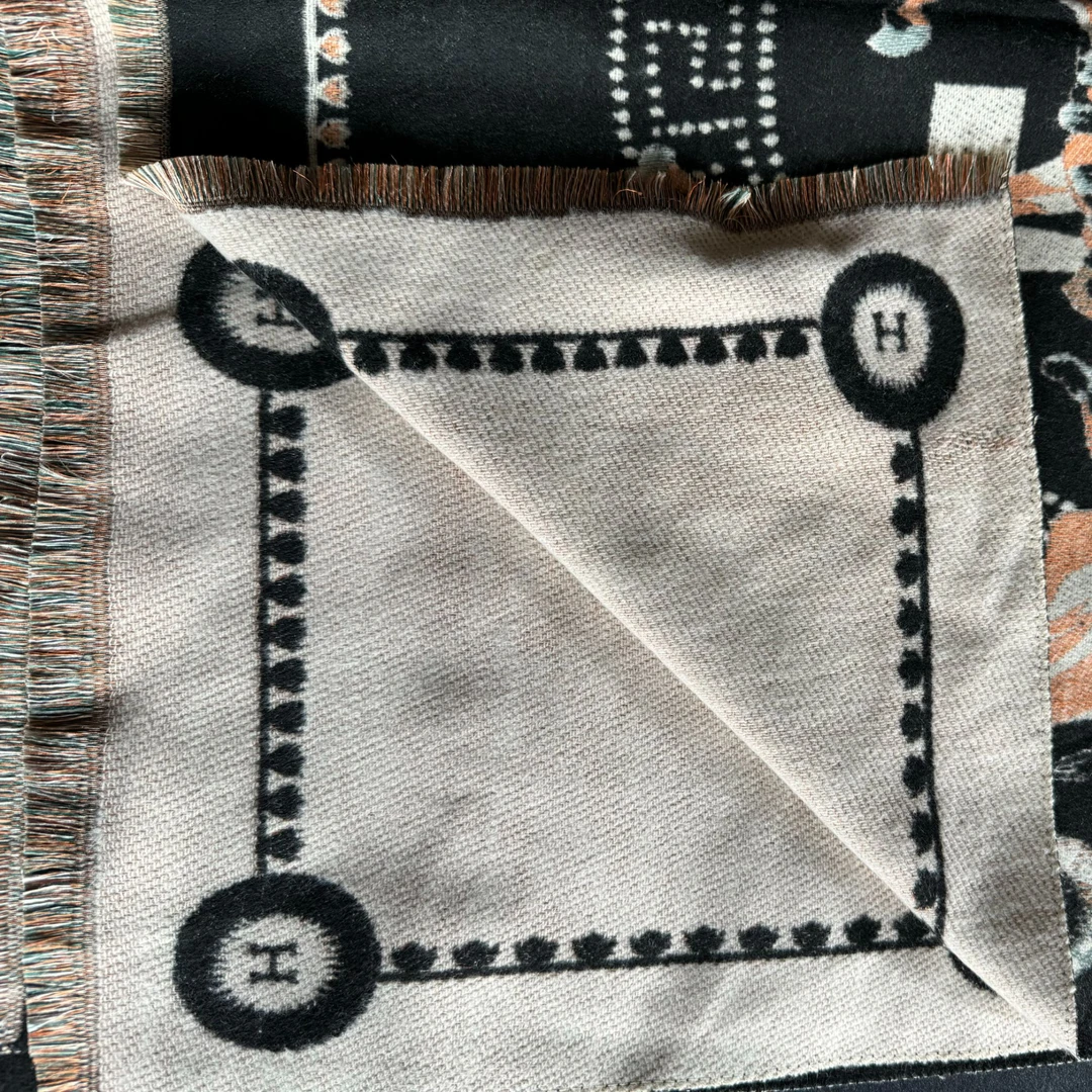 C855羊绒70*180秋冬长巾轻奢气质百搭时尚复古围巾披肩丝巾女