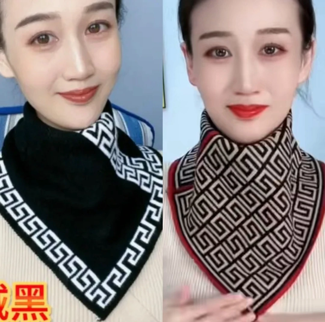 春秋新款针织围脖男女保暖护颈韩版百搭防寒脖套秋冬季围巾三角巾