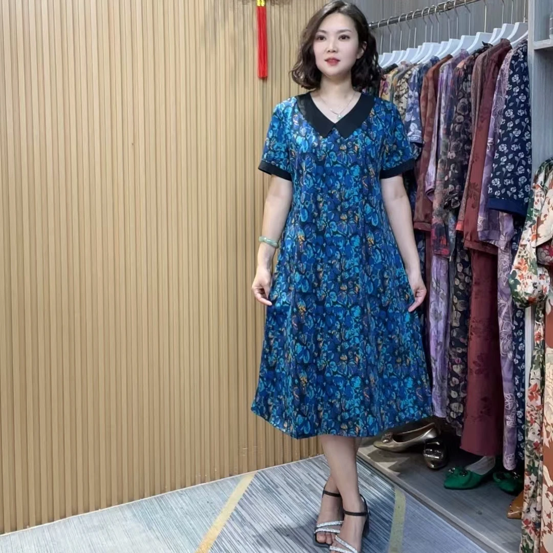 530【短袖清仓】夏季时尚气质显瘦宽松连衣裙过膝遮肚休闲女装裙子