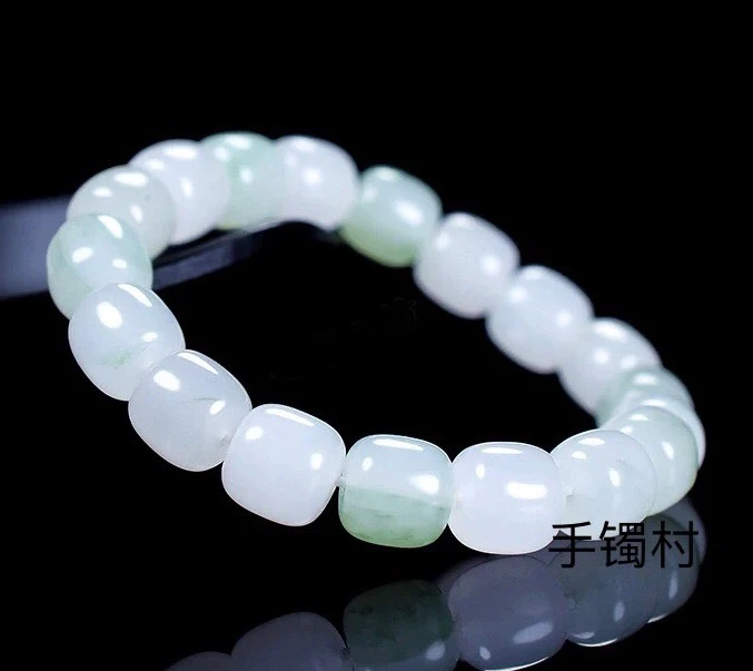 新人见面礼!冰白透!天山翠金丝玉老形珠手串!多样性发货拍一发一