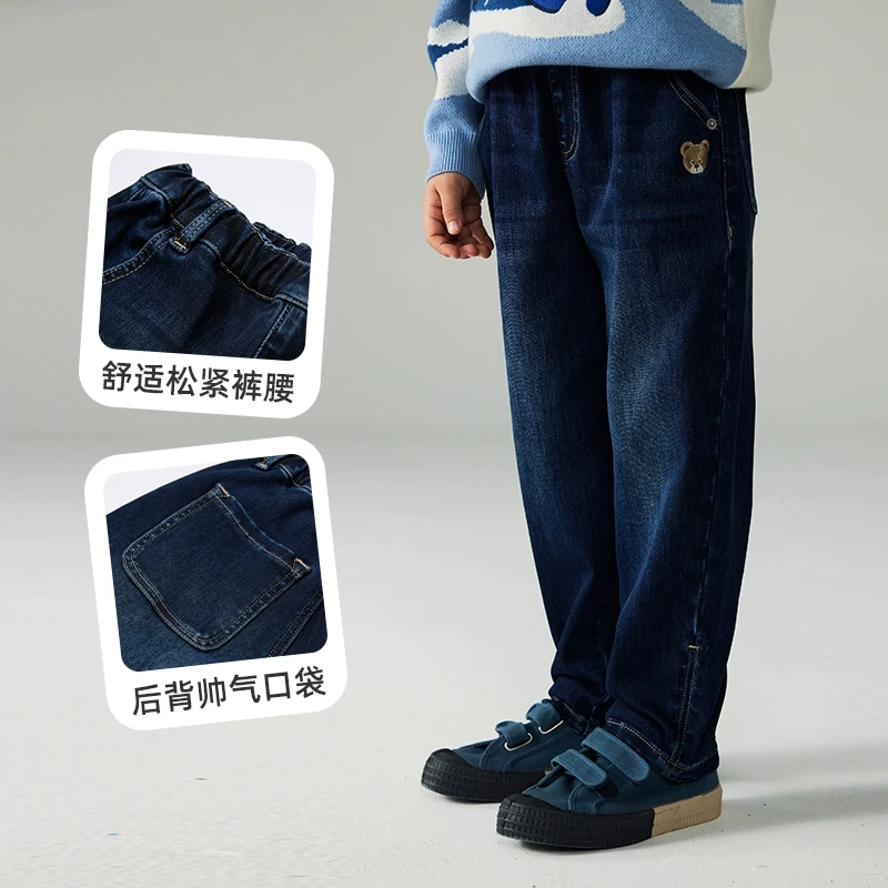 【Q暖丹宁】PawinPaw24年秋冬新款男童加绒牛仔裤PCTJE4T12K