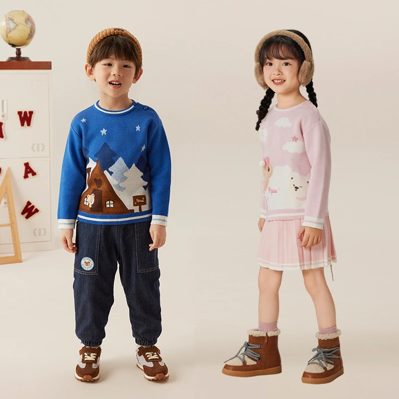 【年货】PAWINPAW2024年秋冬新款圆领毛衣软糯可爱PCKAE4T92E