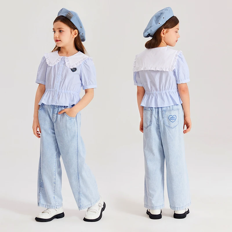 PawinPaw童装新款女童直筒九分牛仔裤儿童裤子PCTJE2421M