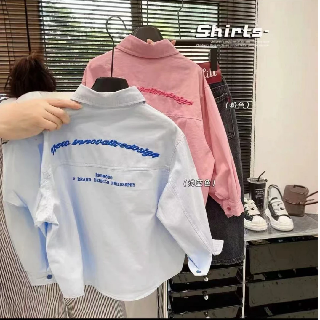 2024春秋新款外套男女童牛仔外套童装衬衫洋气儿童儿童上衣