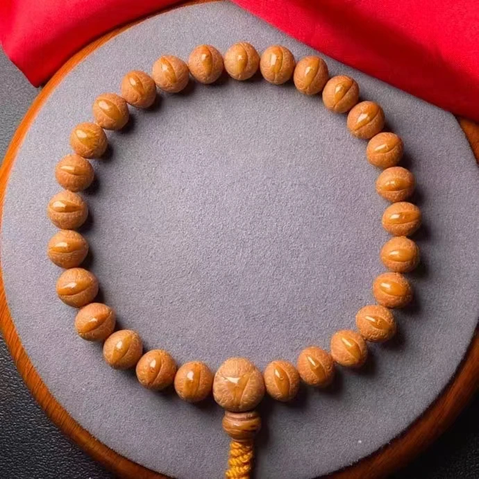 【抖音好物】尼泊尔稀缺上乘微红皮质大眼睛实心小凤眼手串收藏款