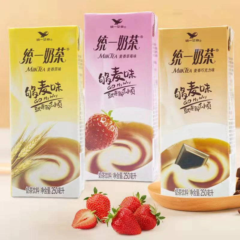 统一奶茶盒装饮料草莓巧克力麦香原味统一阿萨姆奶茶整箱批特价