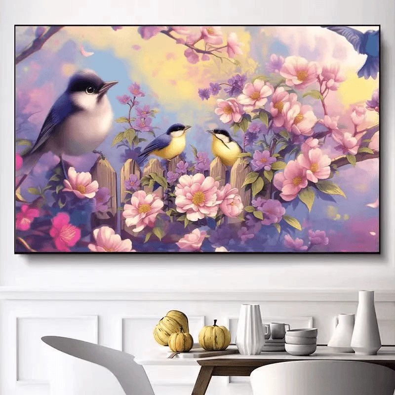 十字绣鸟语花香2024新款梦幻小鸟客厅餐厅简约现代满绣48色手工