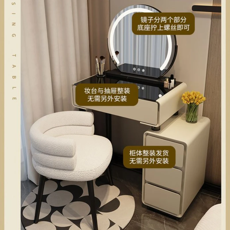 小户型化妆台卧室现代简约2025新款奶油风主卧化妆桌客厅家用新款