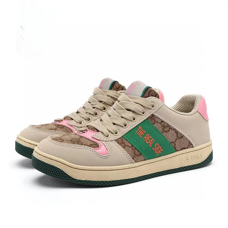 休闲鞋女复古拼色情侣鞋轻便舒适跑步运动鞋男百搭板鞋