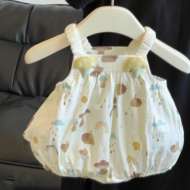 网红婴儿夏季薄款超连体衣洋气可爱婴幼儿吊带包屁衣宝宝夏天衣服