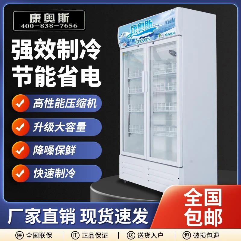饮料展示柜冷藏保鲜冰柜保鲜双开门冷饮冷柜商用单门啤酒冰箱立式