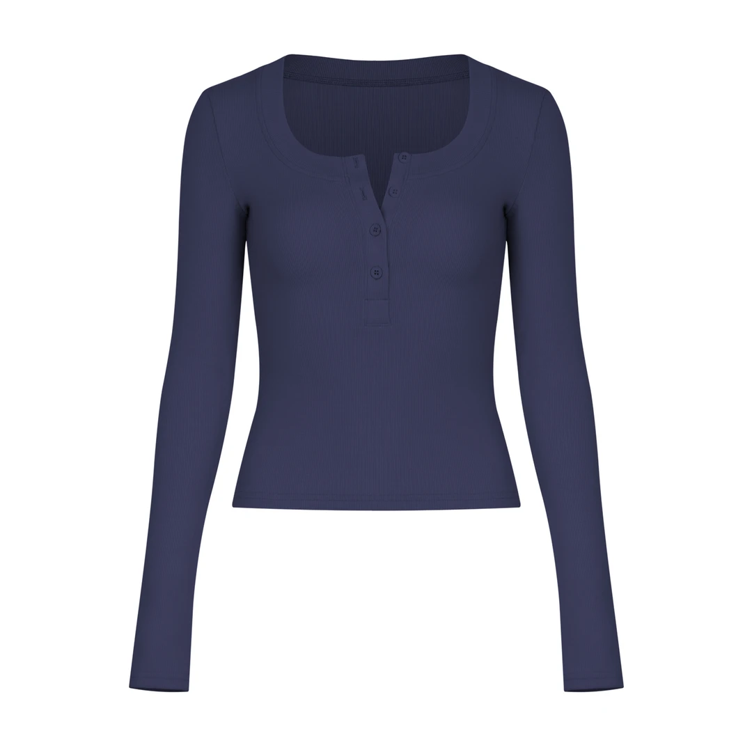 自制新款U领紧身长袖T恤女正肩百搭修身显瘦针织打底衫街头辣妹衫