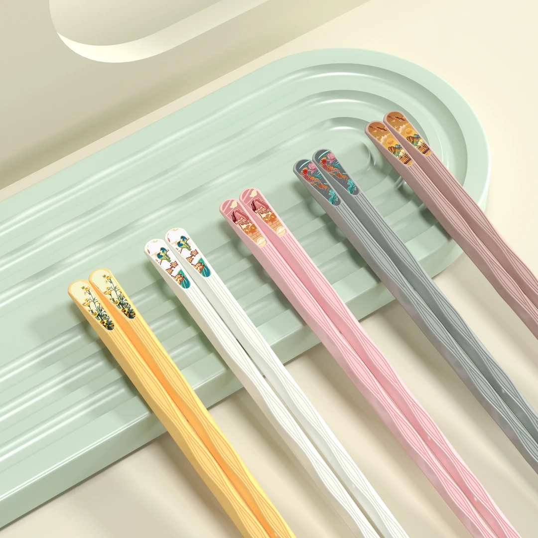 家用筷子筷高档国潮风防霉防滑耐高温网红轻奢分餐4