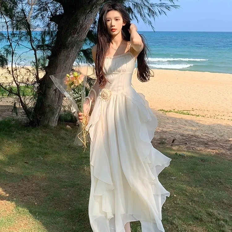 【轻奢甄选】吊带连衣裙仙女夏季高级感气质打底海边收腰显瘦度