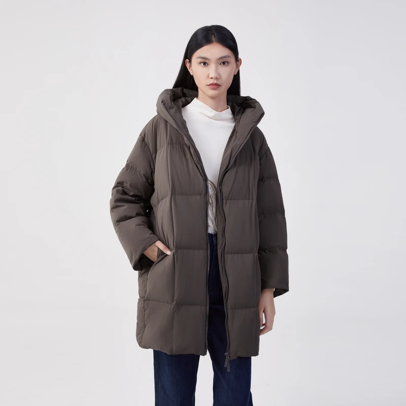 EXCEPTION连帽茧型中长羽绒A123-D1P22