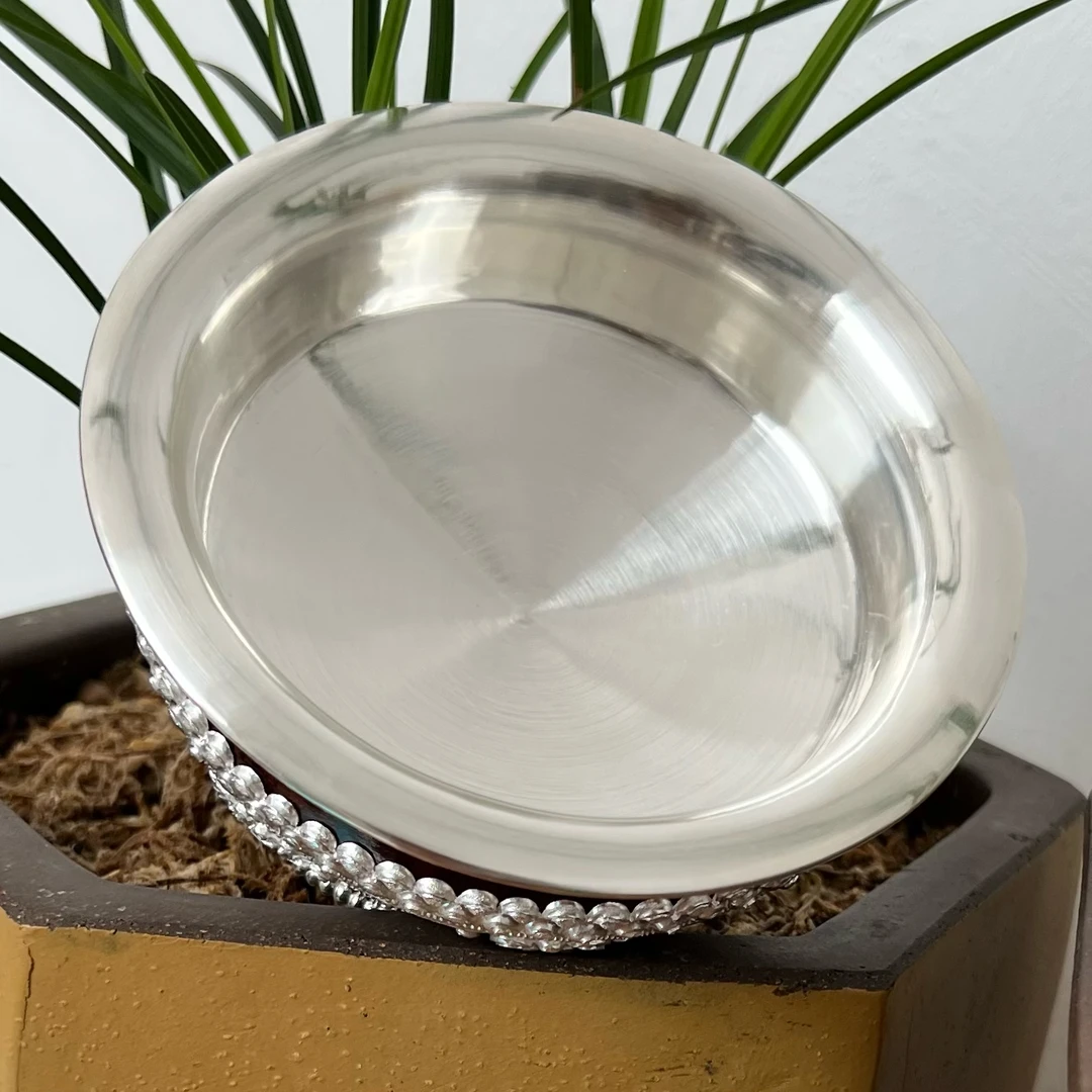 本店藏式那曲包银木碗12cm