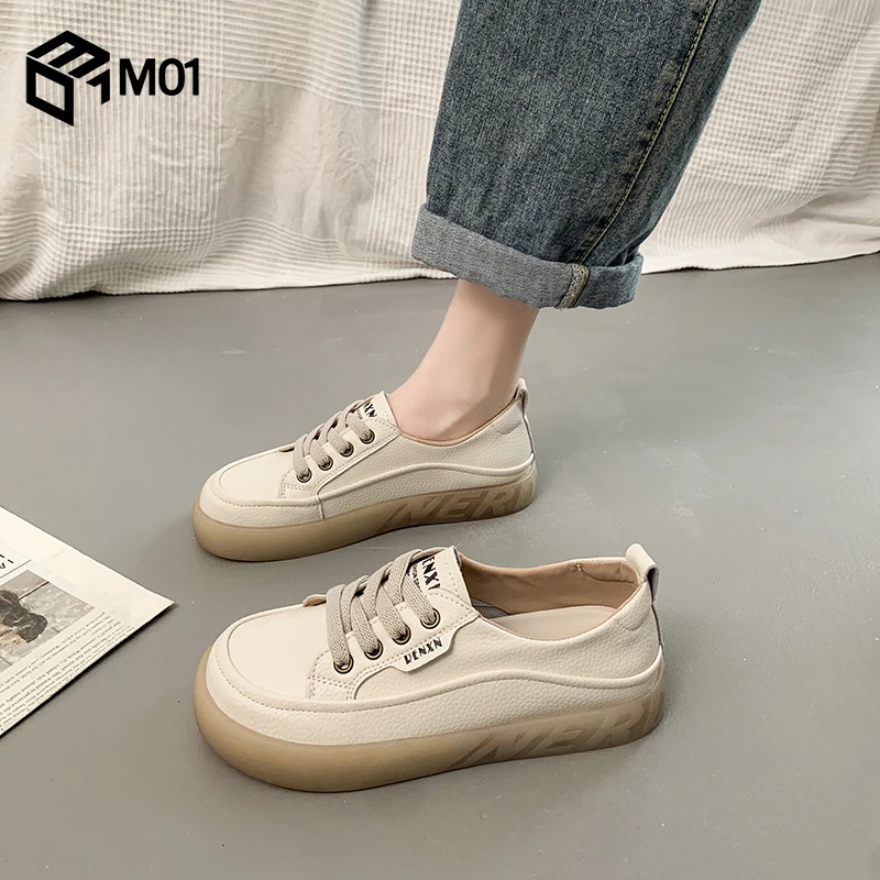 M01一脚蹬小白鞋女2025夏季新款平底懒人乐福鞋休闲百搭运动板鞋