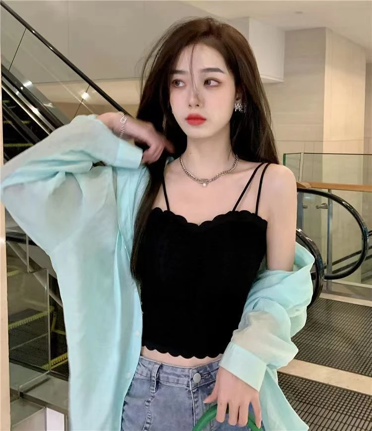 新款冰丝吊带内搭裹胸性感修身辣妹美背内衣女打底小背心薄款抹胸