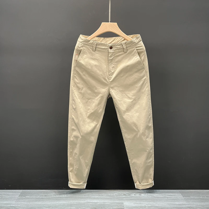 男士纯棉裤子男款爆款2025新款秋季潮流时尚修身百搭轻商务休闲裤