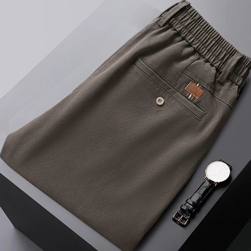 高档秋季新款莱赛尔休闲裤男款修身直筒百搭弹力宽松耐穿男士裤子