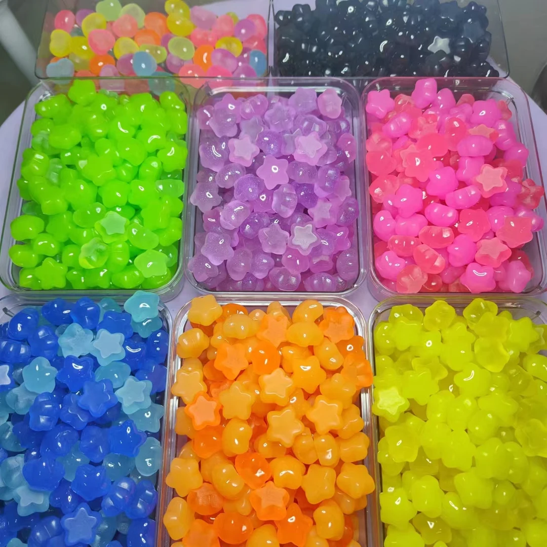 【送瓶子】星星爱心夜光饱满厚度树脂摆件家居装饰