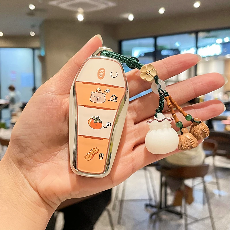 比亚迪钥匙套汉女海豚秦plusdmi宋pro元plus车max扣逐舰05壳e2包