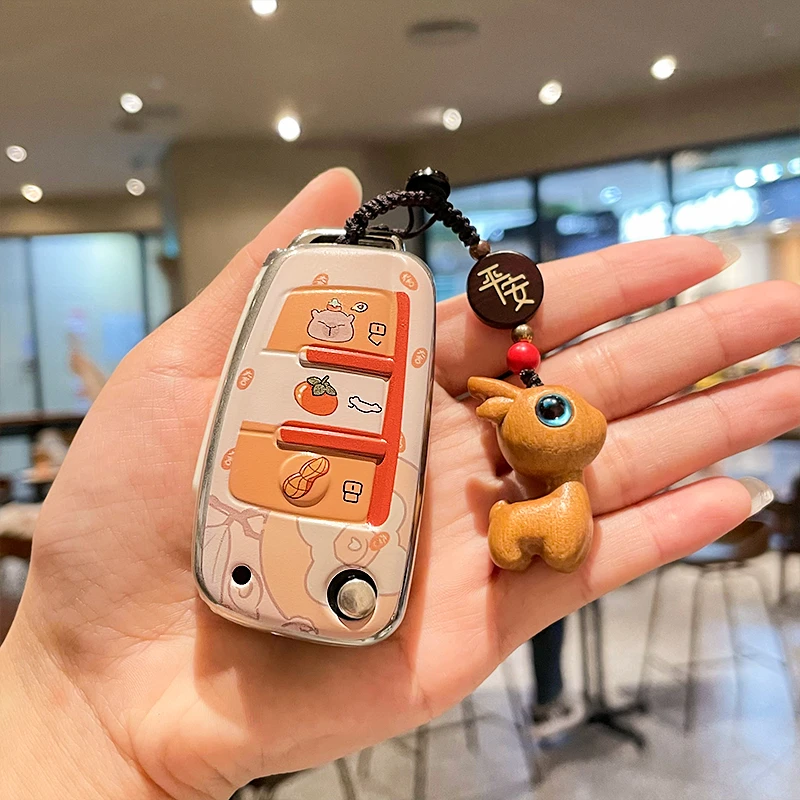 奥迪q3钥匙套q2l汽车a3l折叠a1高档a6l壳a4l扣tt可爱2024款24款女