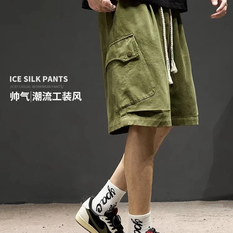 新款夏季潮流爆款短裤潮牌口袋工装休闲裤子薄款情侣宽松五分中裤