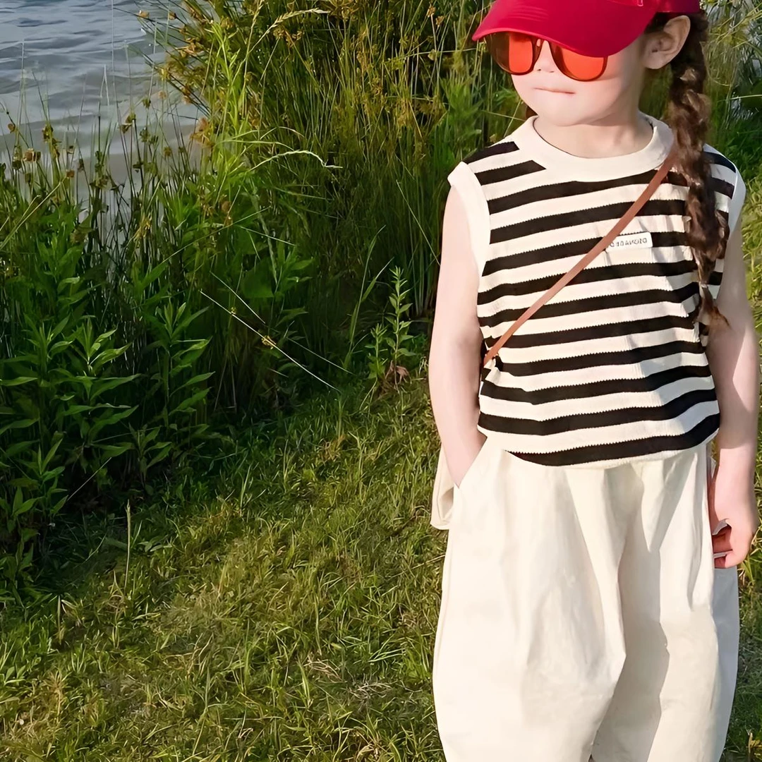 童装夏季新款宝宝休闲裤宽松防蚊裤男女童夏季薄款纯棉九分裤