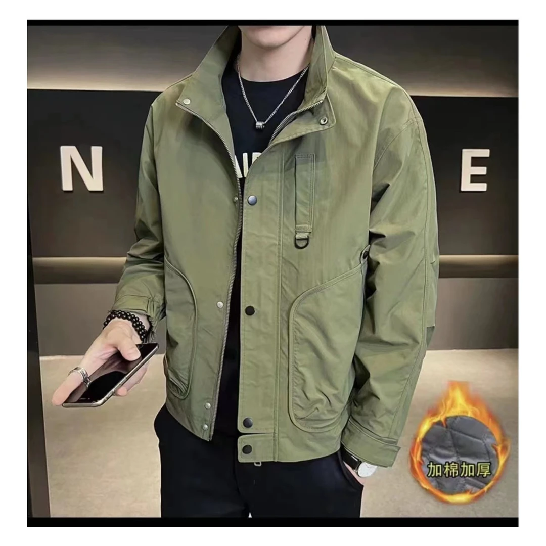 [现货加厚二棉]新款翻领百搭加厚款轻工装时尚休闲外套库2308*东2