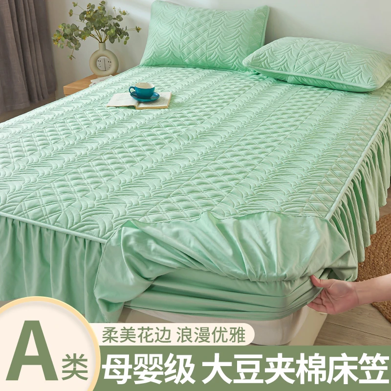 春款花边床笠单件床罩款床单夹棉加厚床垫套席梦思床垫韩式裙罩